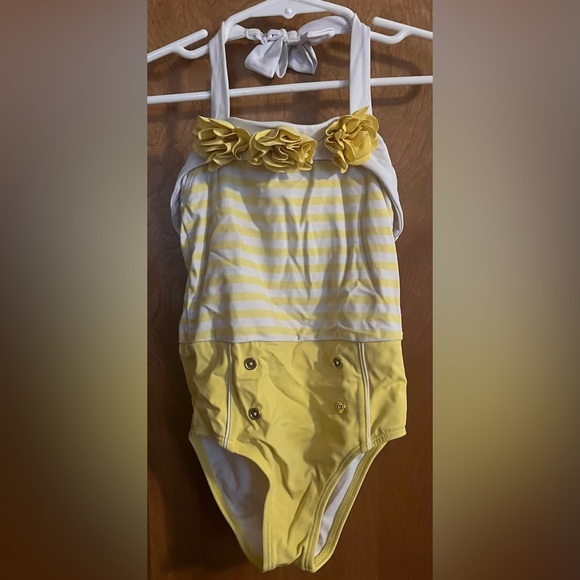 Janie and Jack Other - Janie and Jack Size 4 Yellow Striped Kids Swim One Piece